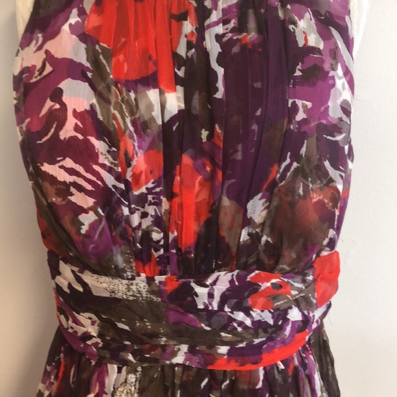 Donna Ricco New York floral purple and red multicolor dress size 6 fully lined - Picture 2 of 5